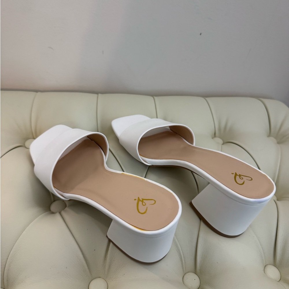 Windsor White Wedge Sandal Slides